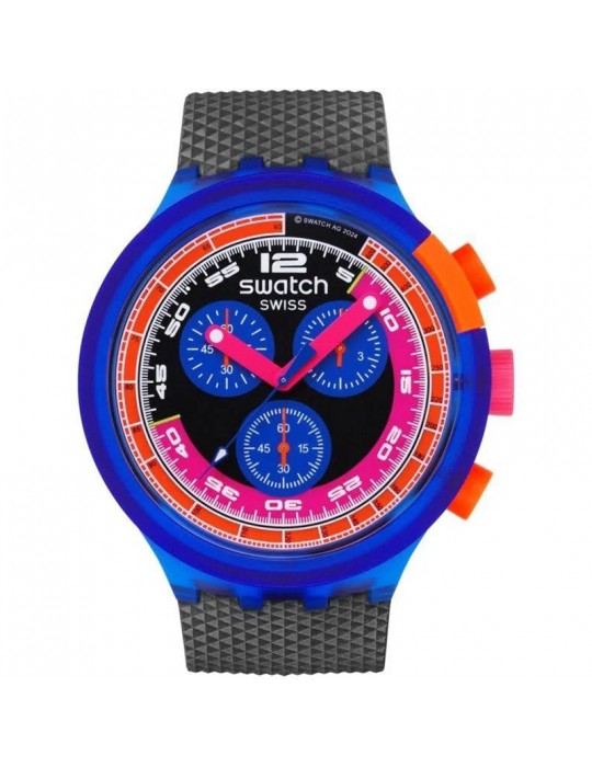 Orologio Swatch - Party to The Max - Cronografo-Nero-47mm-Blu-SB06N102
