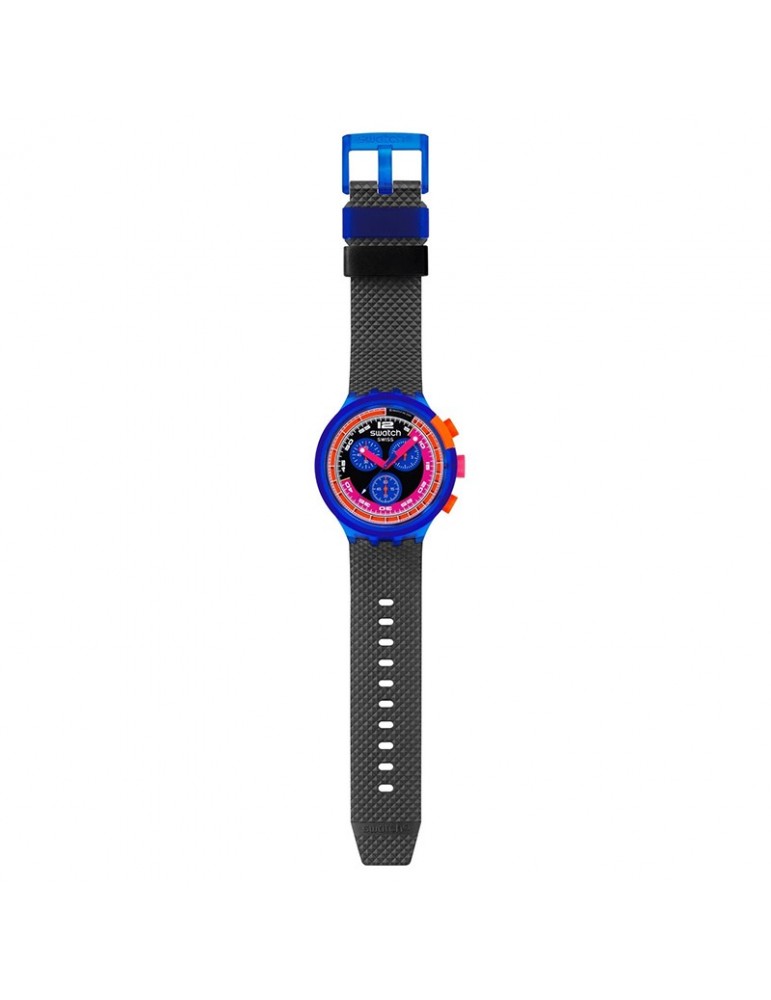 Orologio Swatch - Party to The Max - Cronografo-Nero-47mm-Blu-SB06N102