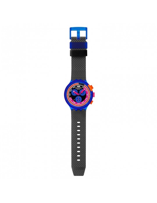 Orologio Swatch - Party to The Max - Cronografo-Nero-47mm-Blu-SB06N102