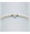 Bracciale Miluna da Donna - con Perla Centrale 7,5 - 8 mm e Boules Diamantate