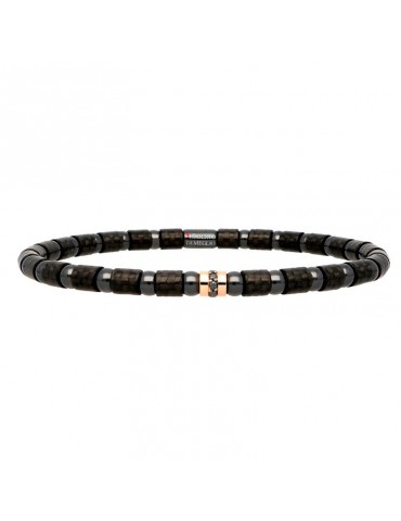 Bracciale Roberto Demeglio - Carbonio in Ceramica Lucida con Diamanti Neri 0,08 ct - 9C4N1DNOR