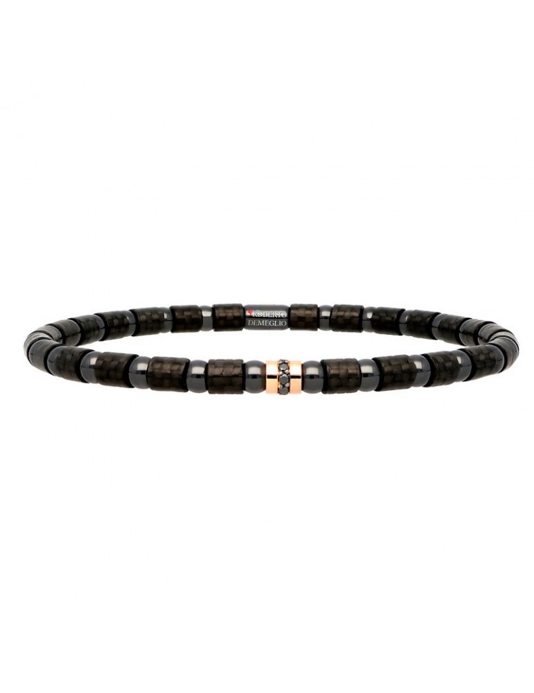 Roberto Demeglio Bracelet - Carbon in Polished Ceramic with Black Diamonds 0.08 ct - 0
