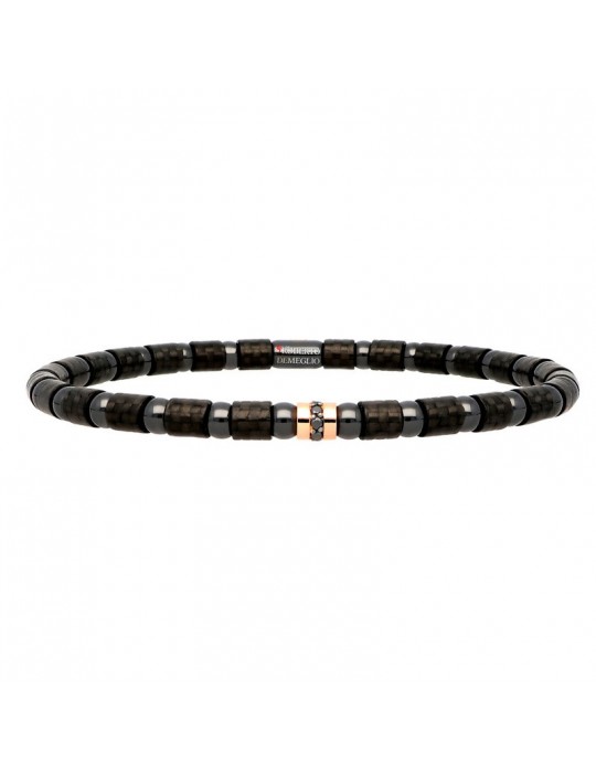Roberto Demeglio Bracelet - Carbon in Polished Ceramic with Black Diamonds 0.08 ct - 0