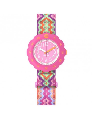 Orologio Flik Flak - Loop in Pink - Rosa - 35mm - Macramè - ZFPSP072