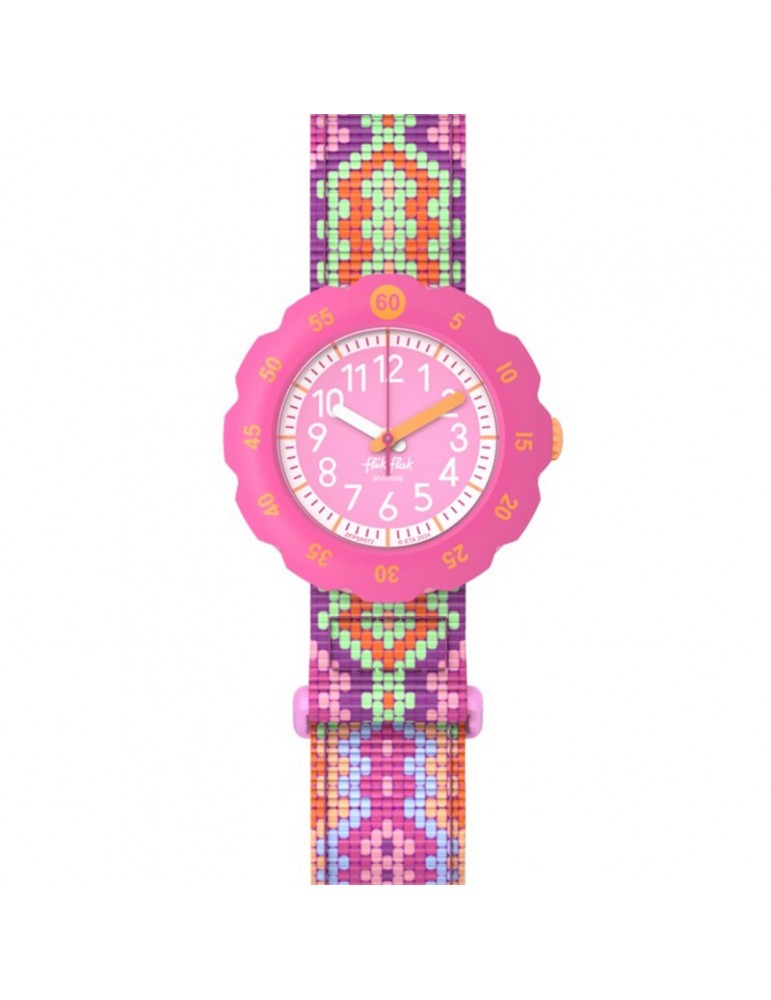 Orologio Flik Flak - Loop in Pink - Rosa - 35mm - Macramè - ZFPSP072