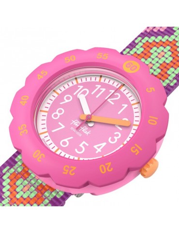 Orologio Flik Flak - Loop in Pink - Rosa - 35mm - Macramè - ZFPSP072 2
