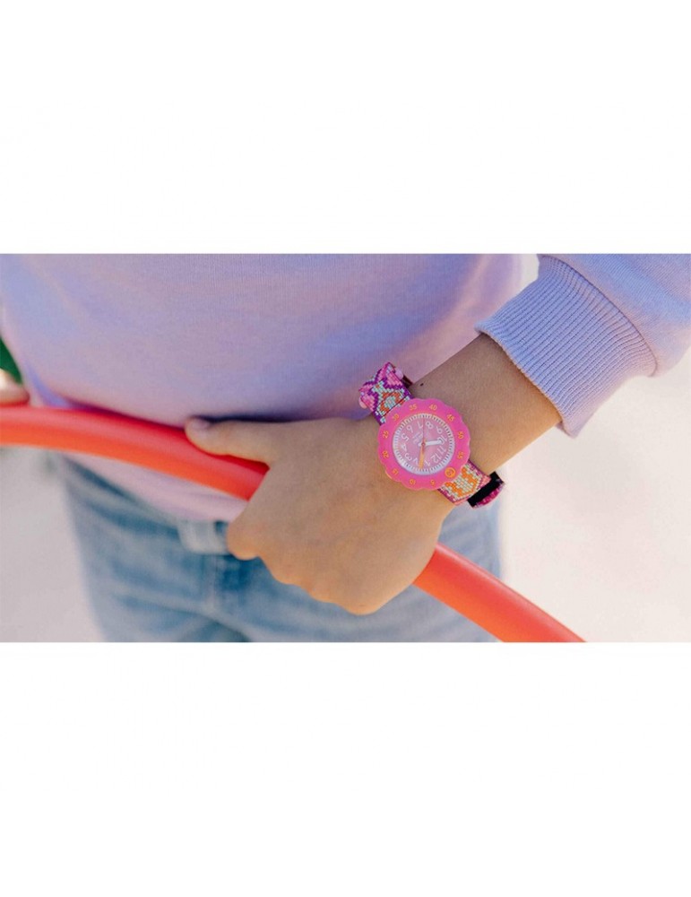 Orologio Flik Flak - Loop in Pink - Rosa - 35mm - Macramè - ZFPSP072