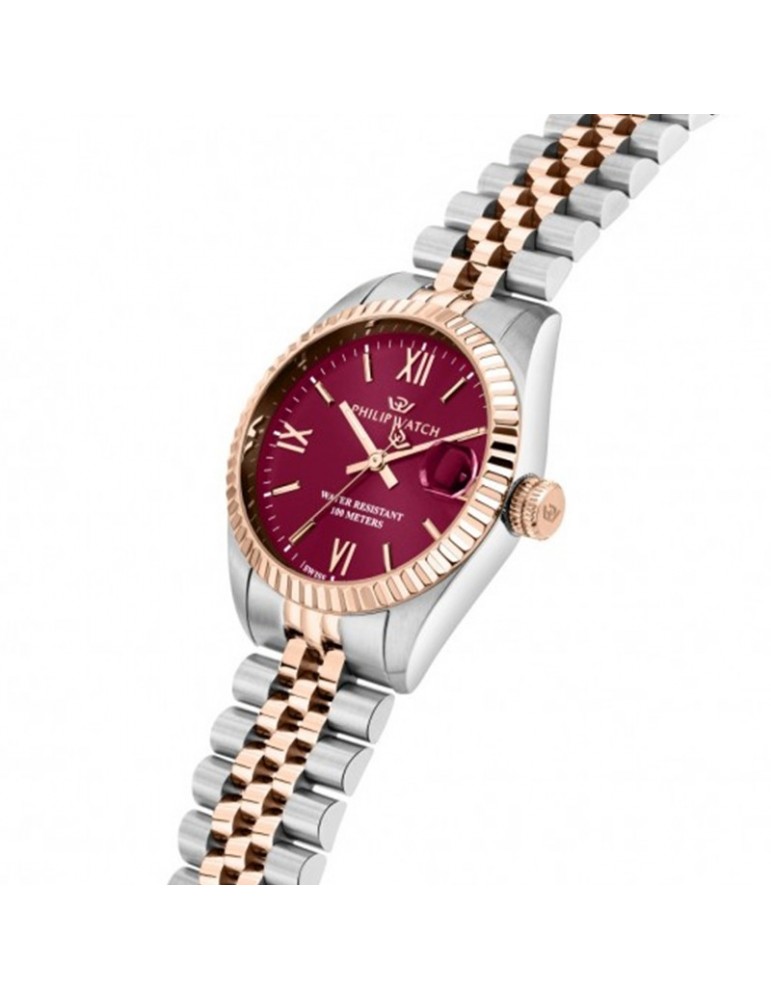 Orologio Philip Watch - Caribe Urban 31mm Bicolore Burgundy Rose Gold - R8253597659