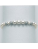 Miluna Bracelet with Pearls and Diamond Balls for Woman - 0