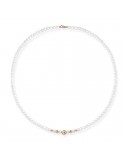 Lelune Necklace - Young with 4.5-5 mm Cultured Pearls and 18K Rose Gold Spheres - 0