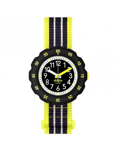 Flik Flak Watch - Neon Loop - 35mm - Black - Fluo Yellow-ZFPSP073