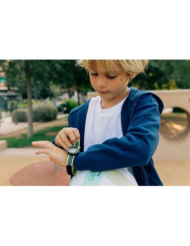 Flik Flak Watch - Neon Loop - 35mm - Black - Fluo Yellow-ZFPSP073