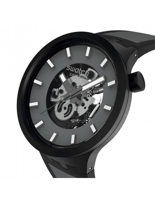 Orologio Swatch - Past The Horizon - Nero - 47mm - Grigio - SB05B113