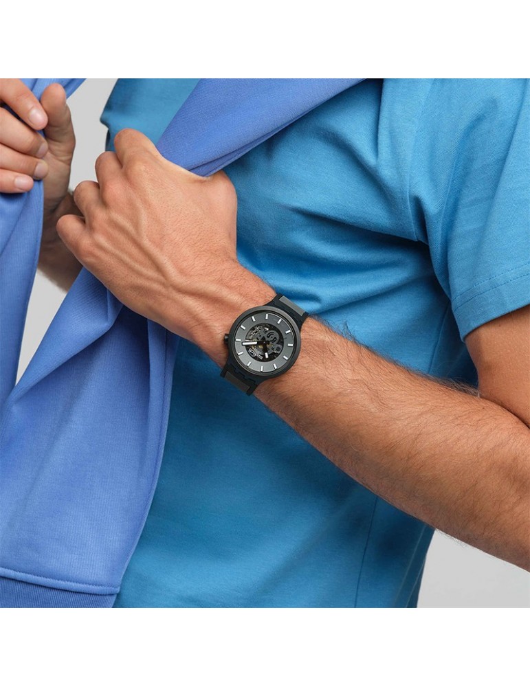 Swatch Watch - Past The Horizon - Black - 47mm - Gray - SB05B113