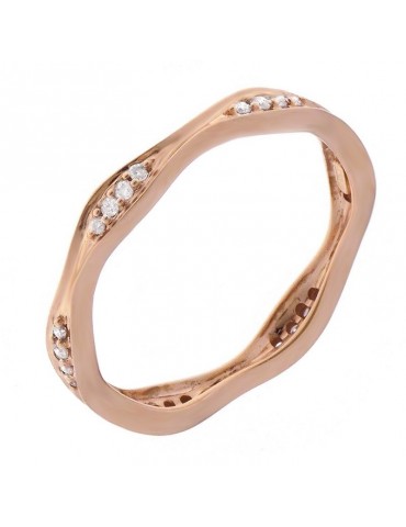 Anello Chimento Donna - in Oro Rosa con Diamanti Naturali da 0,14 ct - 0