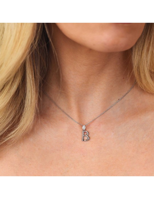 Girocollo Boccadamo - Sophie - Argento 925% - Zirconi-Lettera B-GR904B
