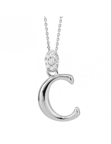 Boccadamo Choker - Sophie - 925% Silver - Zircons - Letter C-GR904C