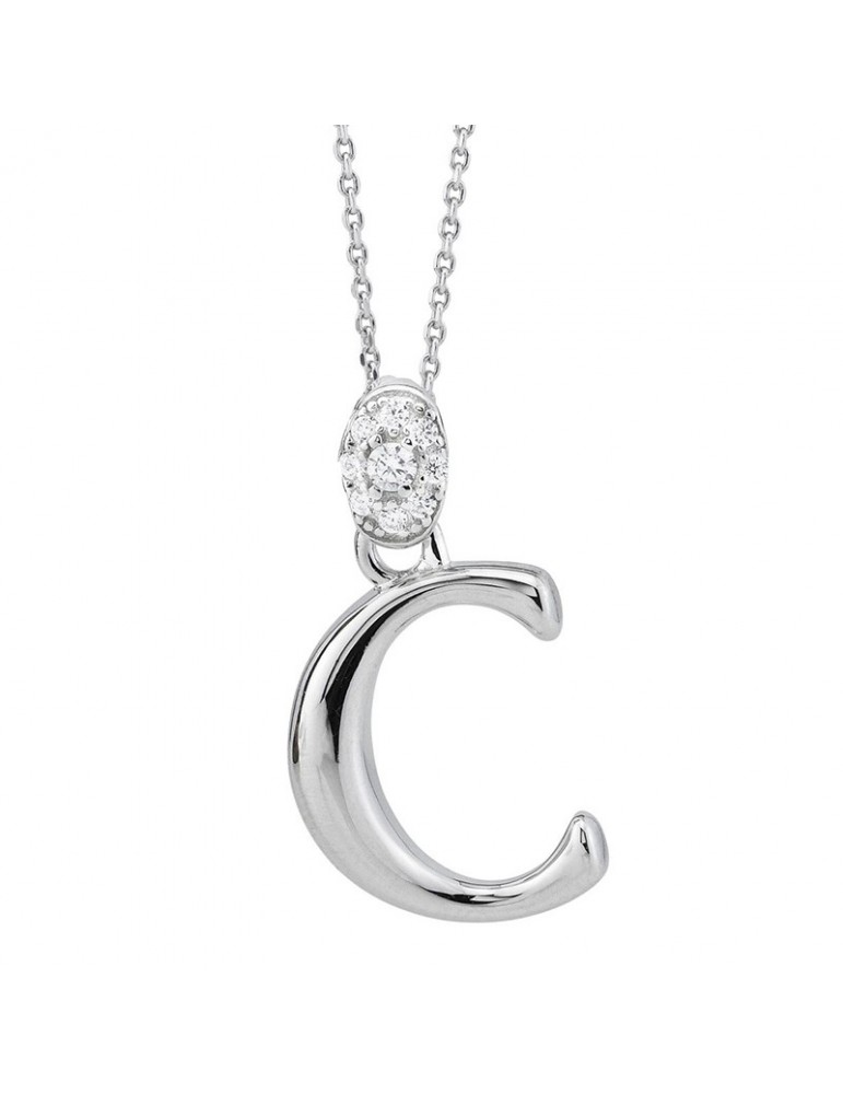 Boccadamo Choker - Sophie - 925% Silver - Zircons - Letter C-GR904C