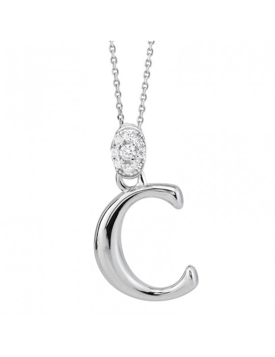 Boccadamo Choker - Sophie - 925% Silver - Zircons - Letter C-GR904C
