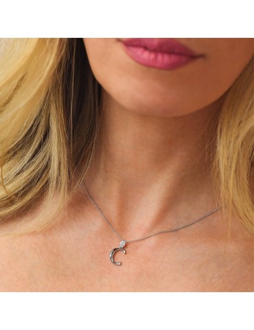 Boccadamo Choker - Sophie - 925% Silver - Zircons - Letter C-GR904C 2