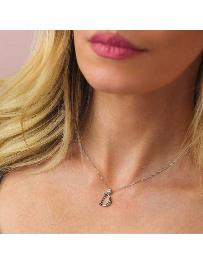 Girocollo Boccadamo - Sophie - Argento 925% - Zirconi-Lettera D-GR904D