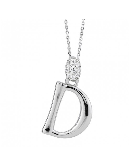 Boccadamo Choker - Sophie - 925% Silver - Zircons-Letter D-GR904D