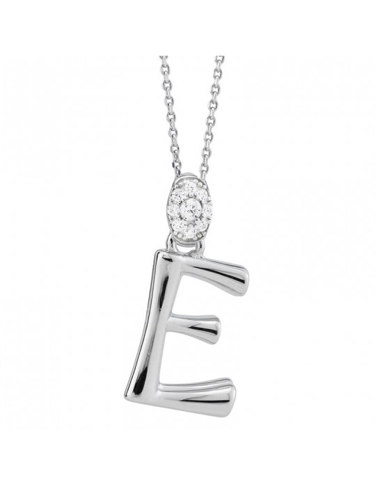 Boccadamo Choker - Sophie - 925% Silver - Zircons - Letter E-GR904E