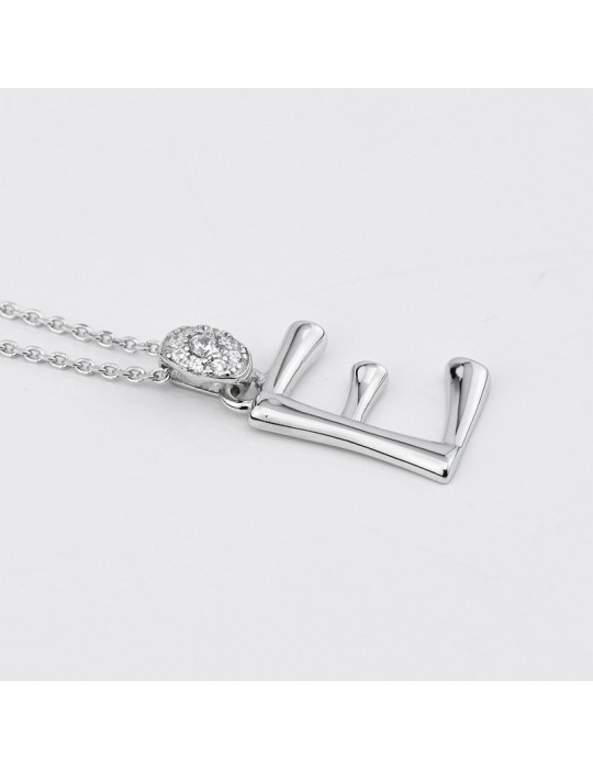 Boccadamo Choker - Sophie - 925% Silver - Zircons - Letter E-GR904E