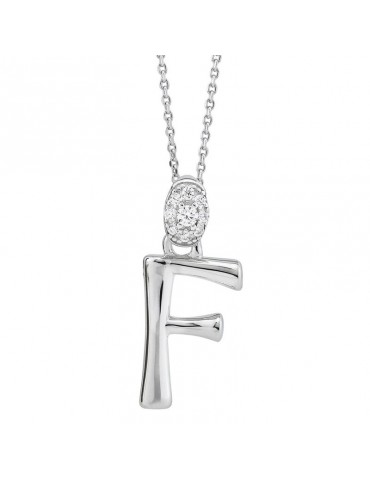 Girocollo Boccadamo - Sophie - Argento 925% - Zirconi-Lettera F-GR904F