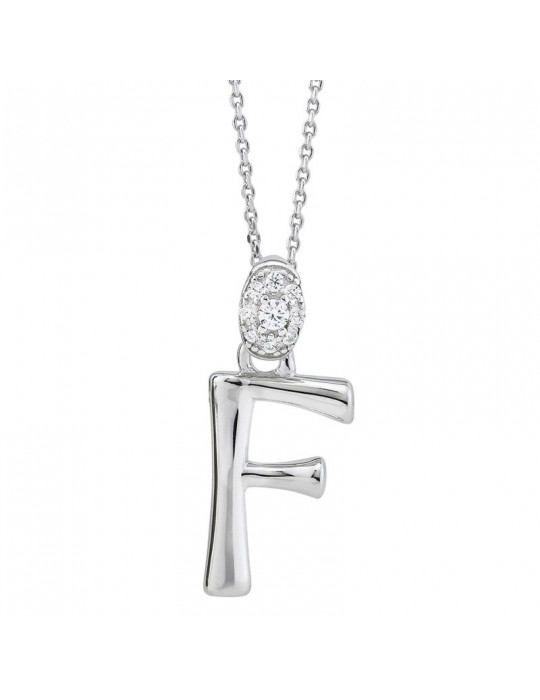 Girocollo Boccadamo - Sophie - Argento 925% - Zirconi-Lettera F-GR904F