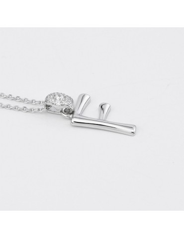 Boccadamo Choker - Sophie - 925% Silver - Zircons-Letter F-GR904F 2