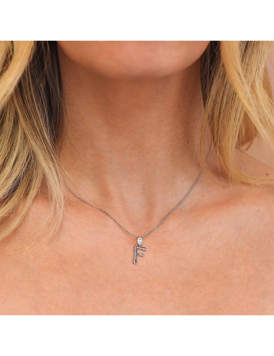 Girocollo Boccadamo - Sophie - Argento 925% - Zirconi-Lettera F-GR904F