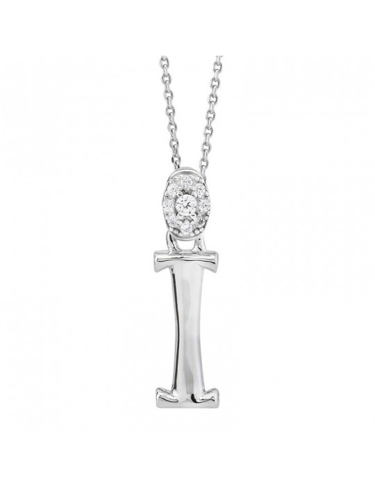 Boccadamo Choker - Sophie in 925% Silver with Zircons and Letter I - 0