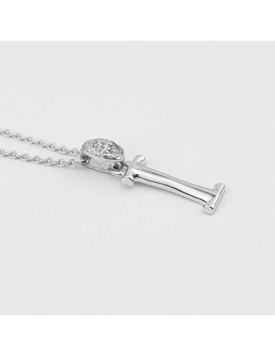 Boccadamo Choker - Sophie in 925% Silver with Zircons and Letter I - 0