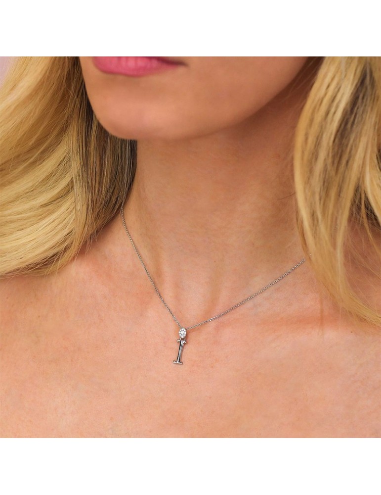 Girocollo Boccadamo - Sophie - Argento 925% - Zirconi-Lettera I-GR904I