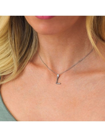 Girocollo Boccadamo - Sophie - Argento 925% - Zirconi-Lettera L-GR904L 2