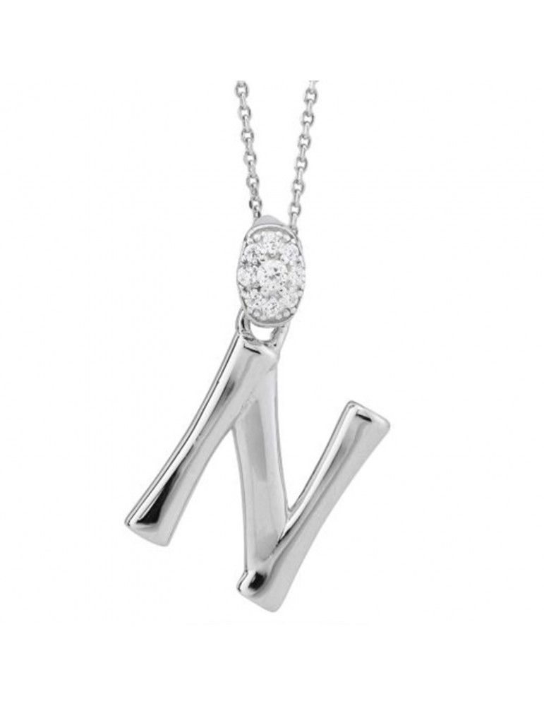 Boccadamo Choker - Sophie - 925% Silver - Zircons - Letter N-GR904N