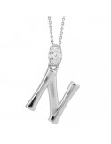 Boccadamo Choker - Sophie - 925% Silver - Zircons - Letter N-GR904N