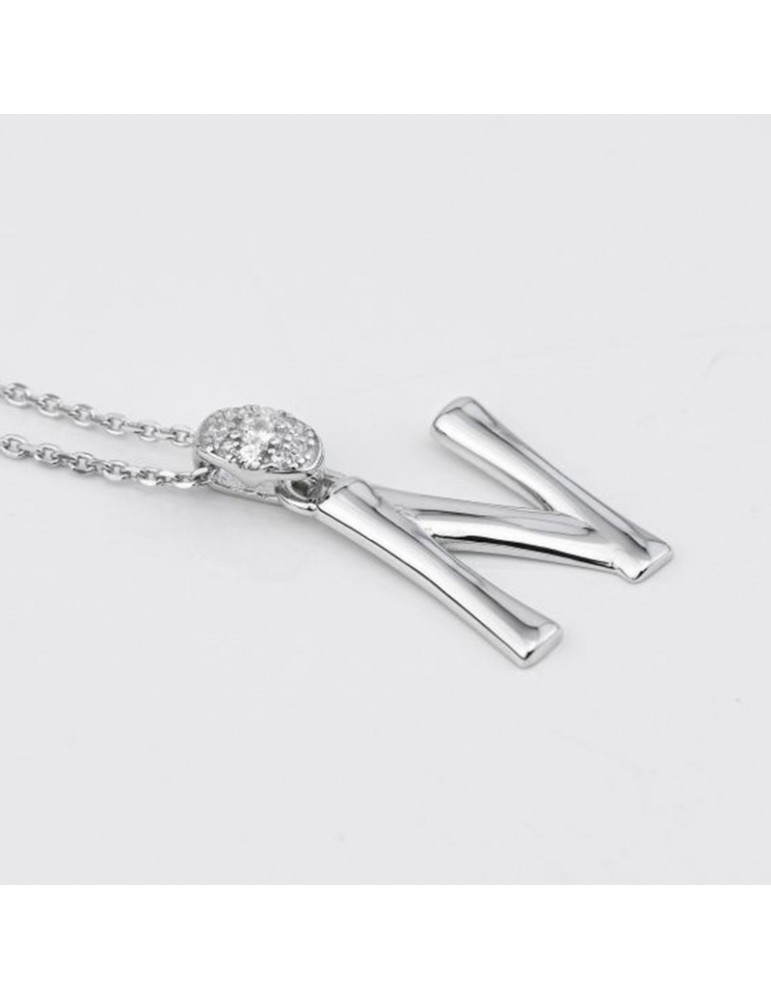 Boccadamo Choker - Sophie - 925% Silver - Zircons - Letter N-GR904N