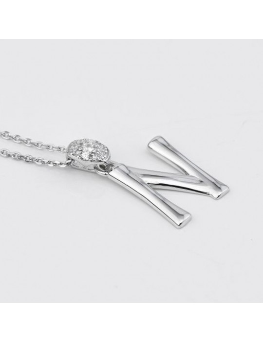 Boccadamo Choker - Sophie - 925% Silver - Zircons - Letter N-GR904N
