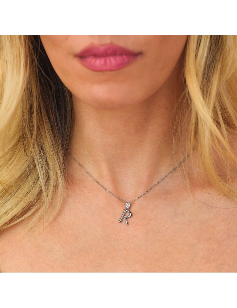 Girocollo Boccadamo - Sophie - Argento 925% - Zirconi-Lettera R-GR904R
