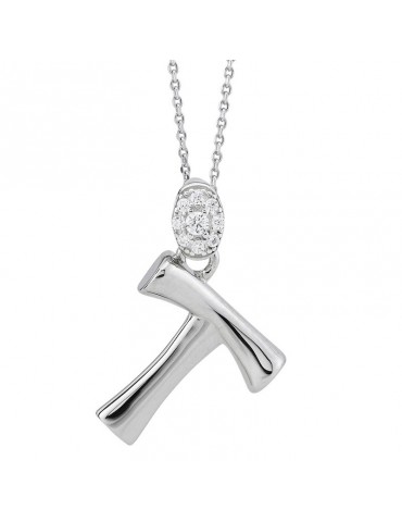 Girocollo Boccadamo - Sophie - Argento 925% - Zirconi-Lettera T-GR904T