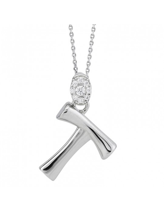 Girocollo Boccadamo - Sophie - Argento 925% - Zirconi-Lettera T-GR904T
