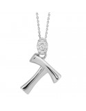 Boccadamo Choker - Sophie - 925% Silver - Zircons-Letter T-GR904T