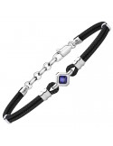 Bracciale Zancan - Cinturino in Tessuto Nero - Spinello Blu - ESB326BL