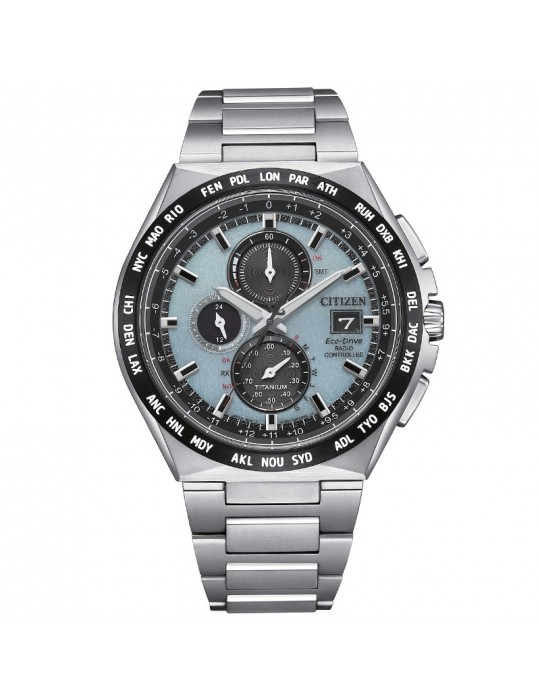 Orologio Citizen Uomo - Radiocontrollato Cronografo Eco-Drive 43mm Ice Blue - AT8238-84M