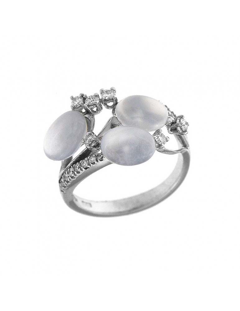 Anello Chimento con diamanti e calcedonio da donna - 0