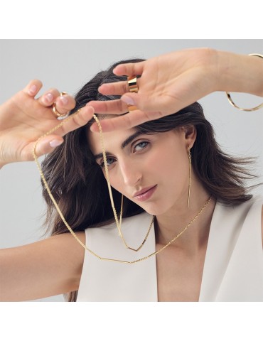 Unoaerre Necklace - Long - Forzatina Chain - Tubular Bars-EXH5484G-1AR 2