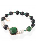 Lelune Glamor Bracelet - Carmen - Green Jade - Black Agate-LGBR593.2