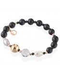 Bracciale Lelune Glamour-Carmen-Agata Nera-Cristallo di Rocca-LGBR595